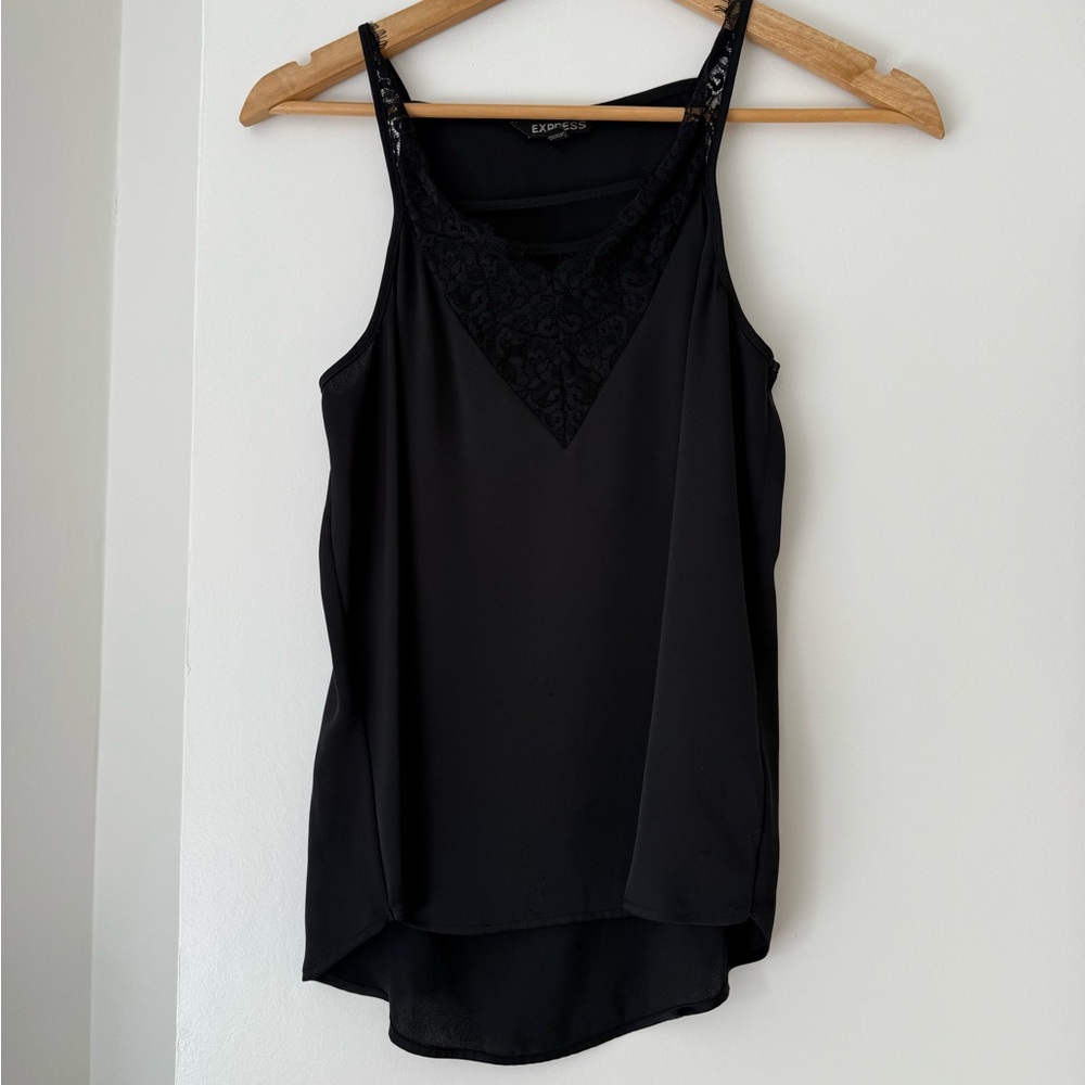 Express Black Camisole with Lace Detail